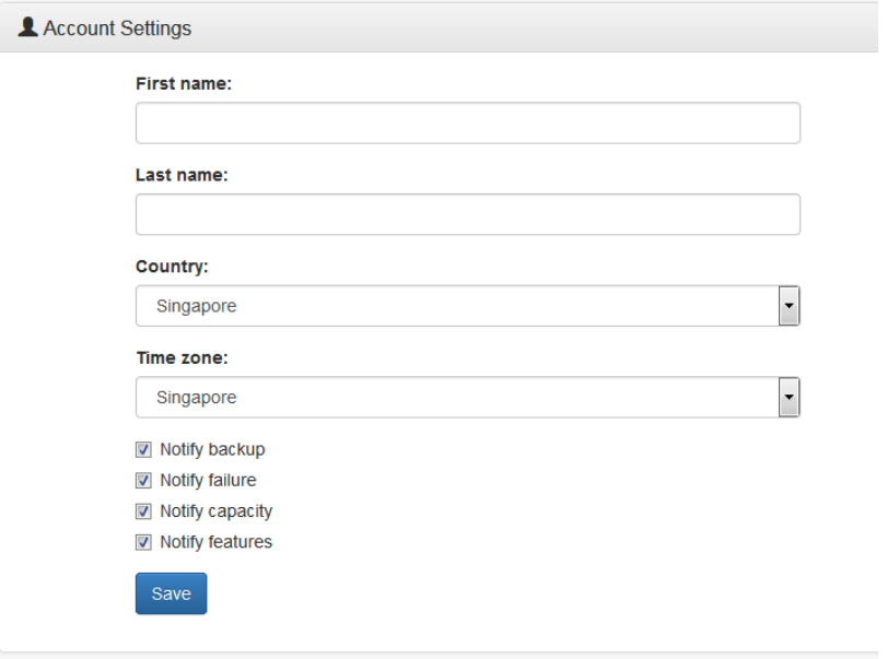 Configuraciones de cuenta