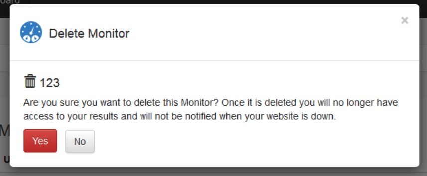 Delete website monitor